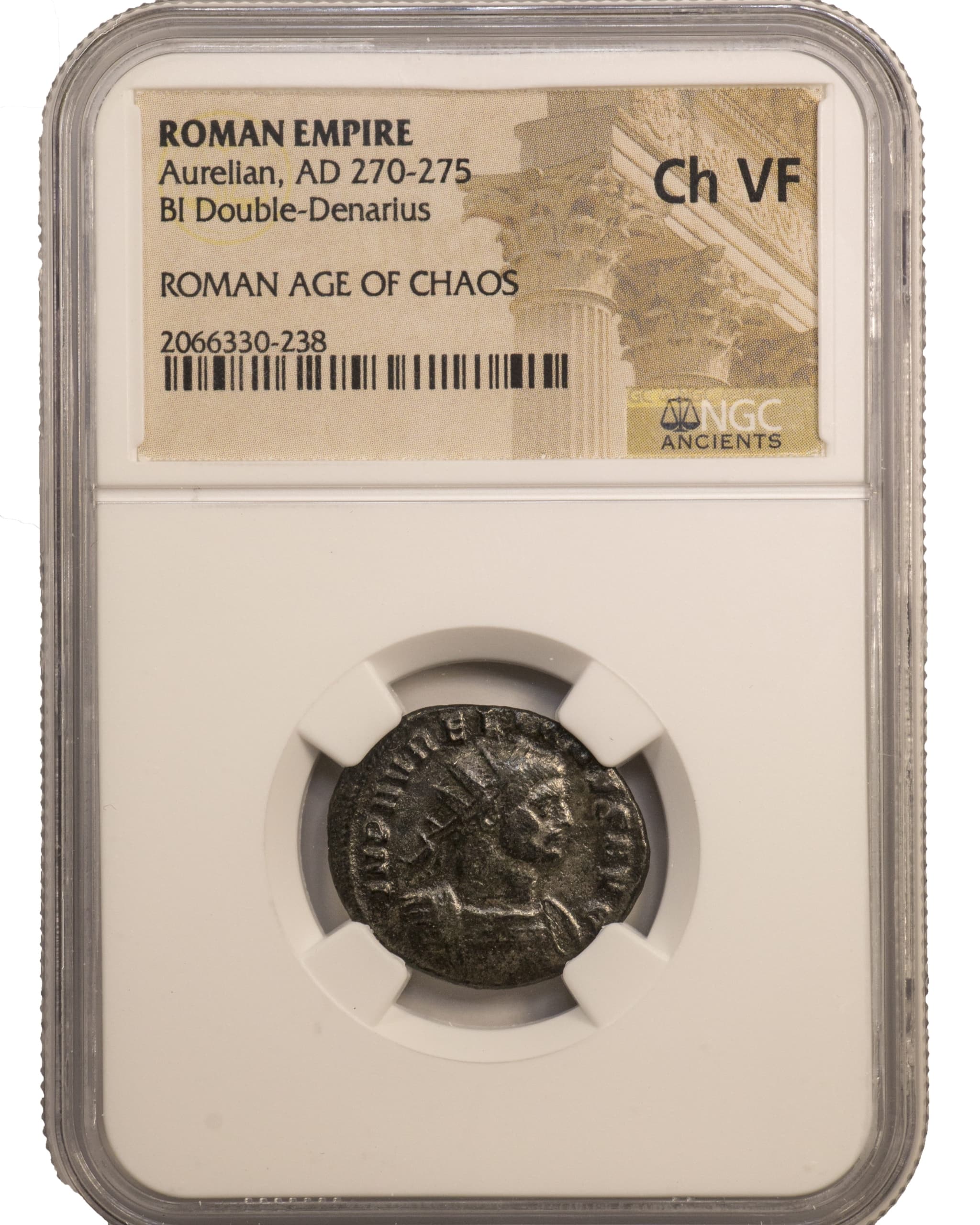 NGC-Certified Roman Coin: Aurelian, ANT, Grade LG — representative ECC supplier stock image; exact coin and slab vary