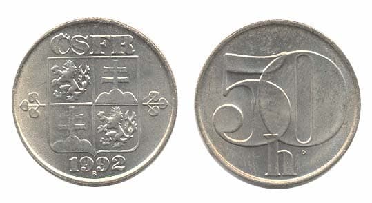 Czechoslovakia KM144(U) 50 Haleru β Lot of 55 representative product image