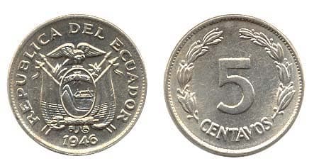 Ecuador KM75b(U) 5 Centavos - 1946 β Lot of 40 representative product image