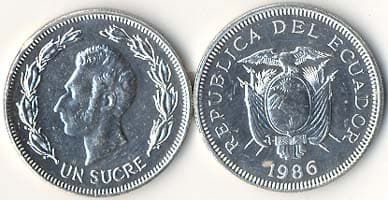 Ecuador KM85.2(U) 1 Sucre β Lot of 80 representative product image