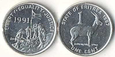 1,000 Eritrea KM43(U) 1 Cent Bulk World Coins representative product image