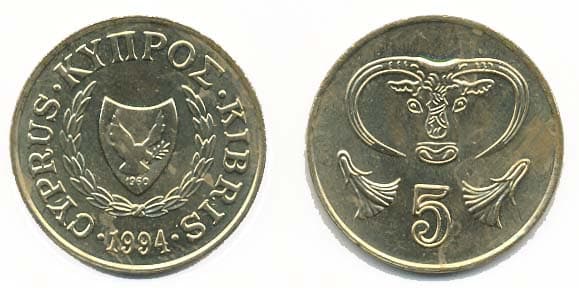 Cyprus KM55.3(U) 5 Cents β Lot of 55 representative product image