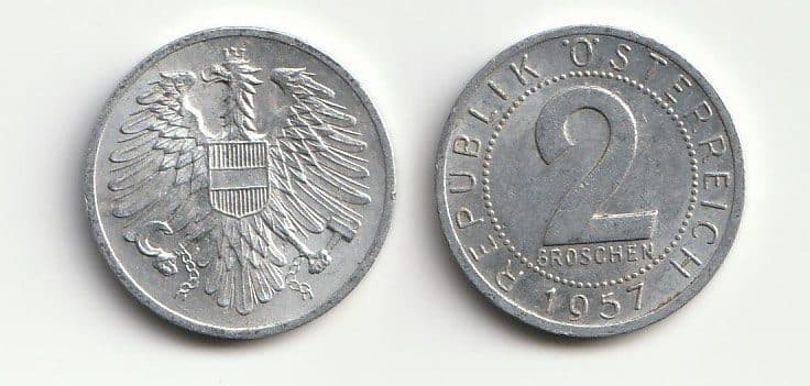 Austria KM2876(CL) 2 Groschen – Lot of 100 representative product image