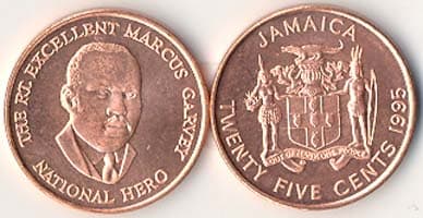 Jamaica KM167(U) 25 Cents – Lot of 100 representative product image