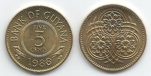 Guyana KM32(U) 5 Cents β Lot of 100 representative product image