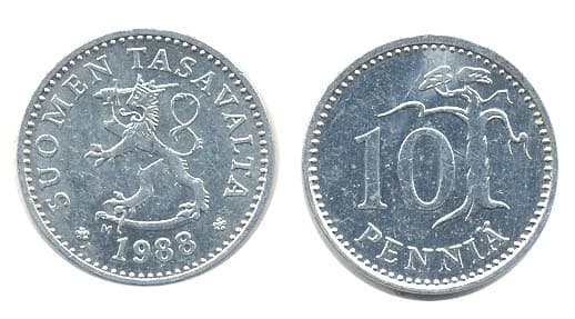 Finland KM46a(U) 10 Pennia β Lot of 55 representative product image