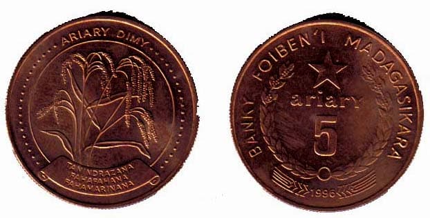 Madagascar KM23(U) 5 Ariary β Lot of 16 representative product image