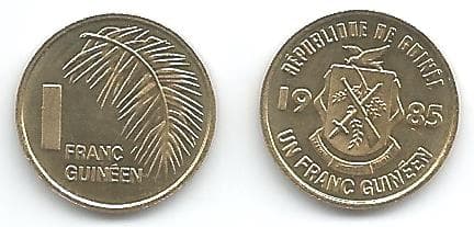 Guinea KM56(U) 1 Franc β Lot of 80 representative product image