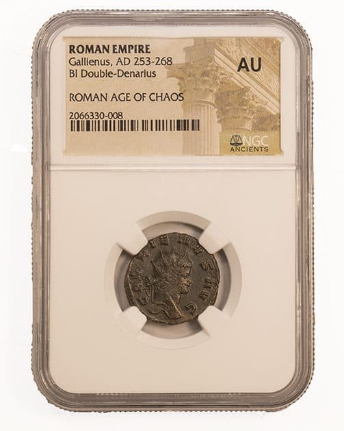 NGC-Certified Roman Coin: Gallienus, ANT, Grade AU β representative ECC supplier stock image; exact coin and slab vary