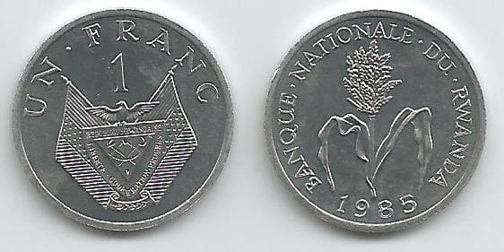 Rwanda KM12(U) 1 Franc β Lot of 65 representative product image
