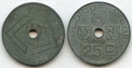 Belgium KM131(C) 25 Centimes β Lot of 8 representative product image