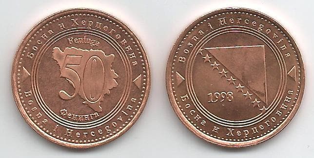 Bosnia-Herzegovina KM117(U) 50 Feninga β Lot of 20 representative product image