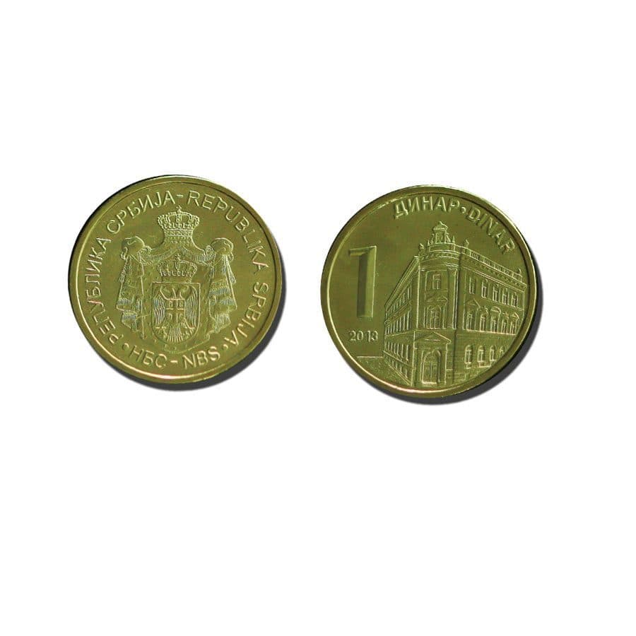 1,000 Serbia KM54(U) 1 Dinar Bulk World Coins representative product image