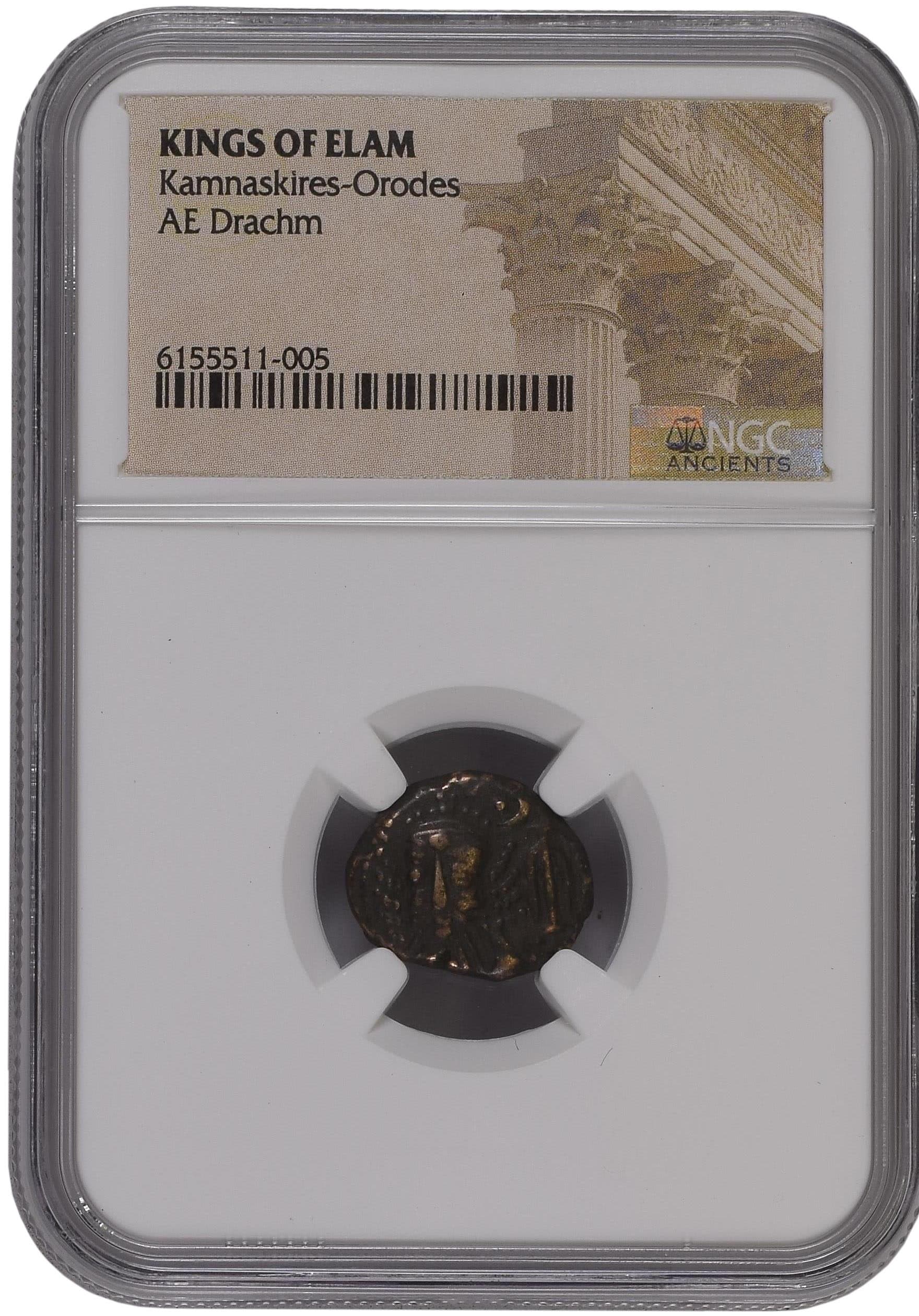 NGC-Certified Roman Coin: Elymais, 28, Grade HG β representative ECC supplier stock image; exact coin and slab vary