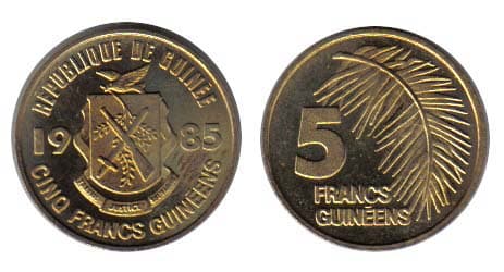 Guinea KM53(U) 5 Francs β Lot of 55 representative product image