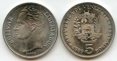 Venezuela KM53a.2(U) 5 Bolivares β Lot of 40 representative product image