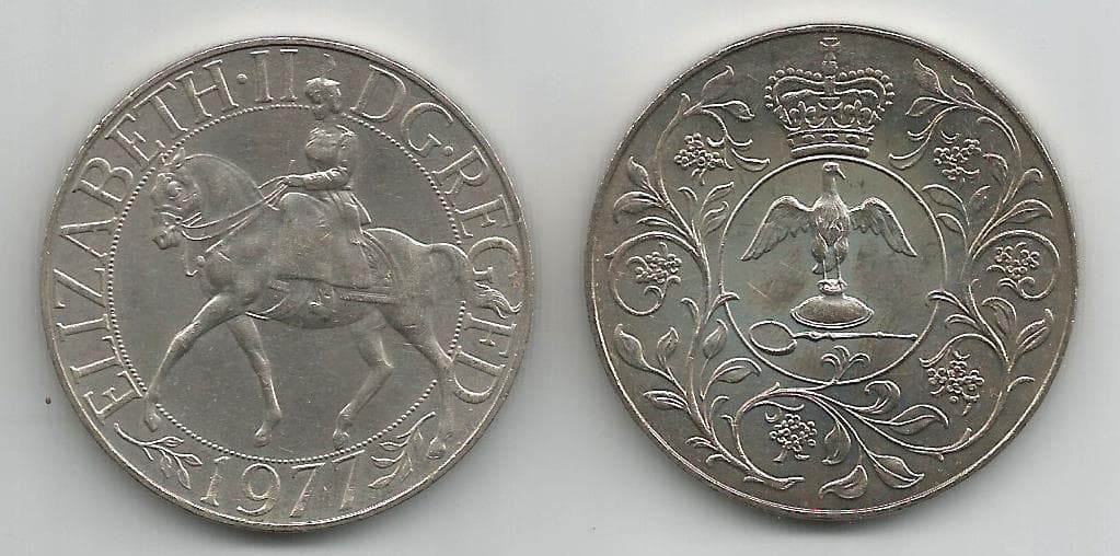 Great Britain KM920(U) 1977 Crown "Silver Jubilee" – Lot of 10 representative product image