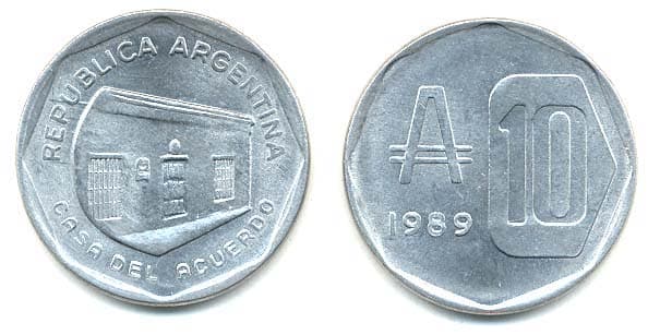 Argentina KM102(U) 10 Australes β Lot of 65 representative product image