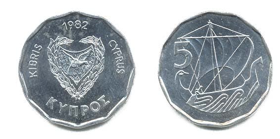 1,000 Cyprus KM50.2(U) 5 Mils Bulk World Coins representative product image