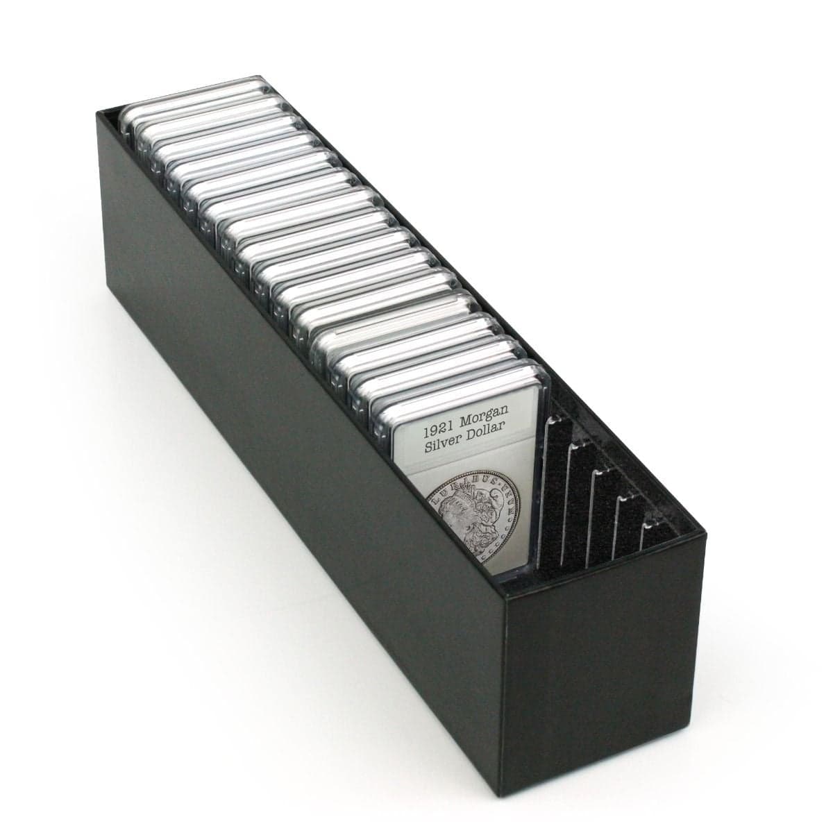 BCW Slotted Coin Display Slab Box with display slabs inside