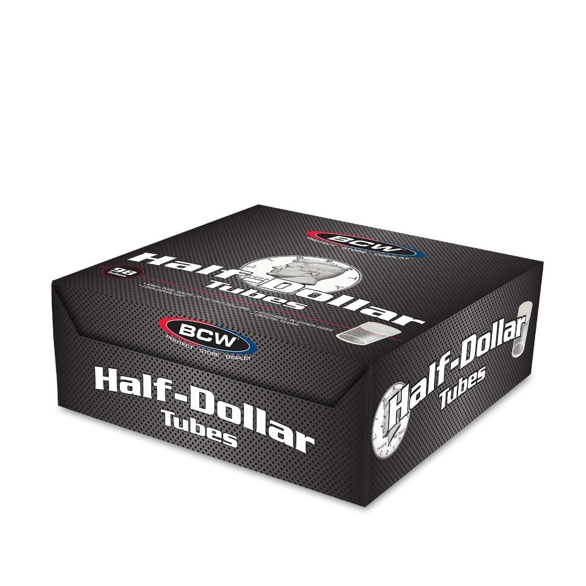 Closed box of BCW Coin Tubes - Half Dollar