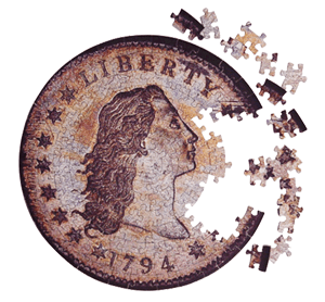 Coin Puzzle Contursi 1794 Silver Dollar