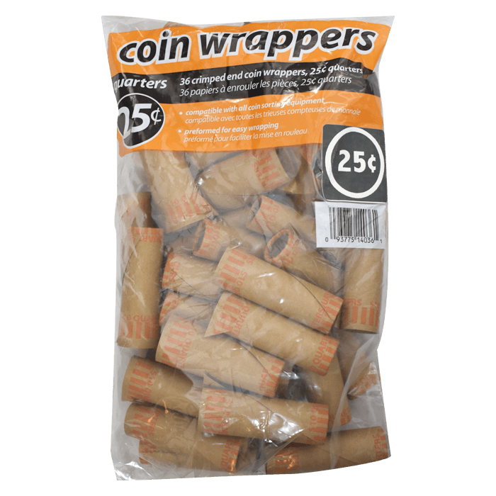 36 Quarter Preformed Coin Wrappers