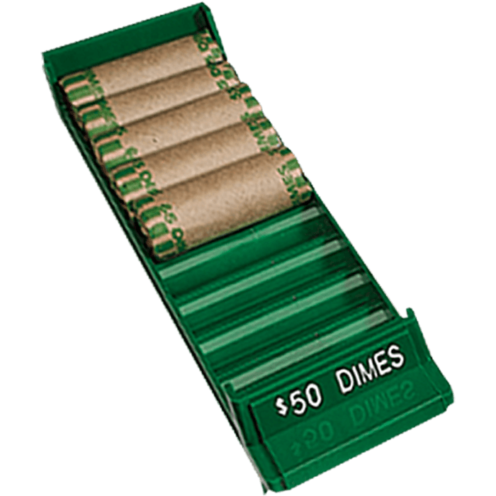 Dime Interlocking Coin Roll Trays