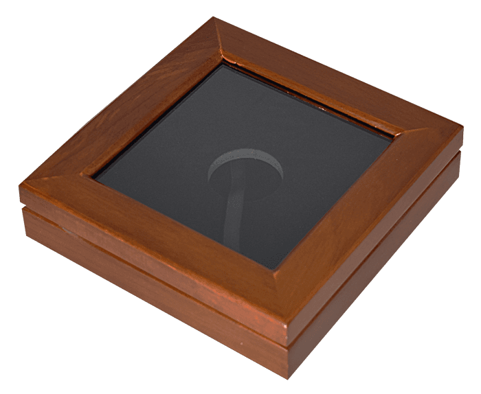 Guardhouse 5x5 Glass-top Wood Display Box - Holds Small Sized Capsule - alternate view 1
