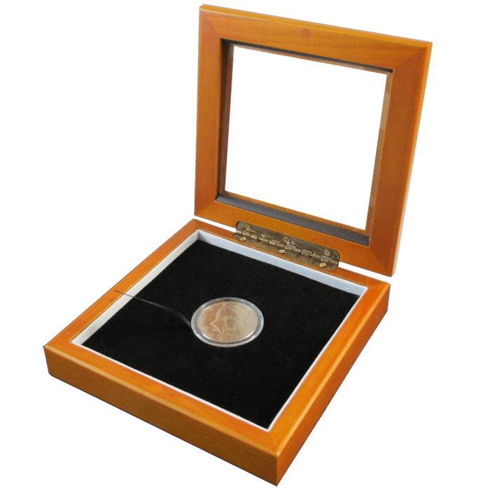 Guardhouse 5x5 Glass-top Wood Display Box - Holds Medium Sized Capsule