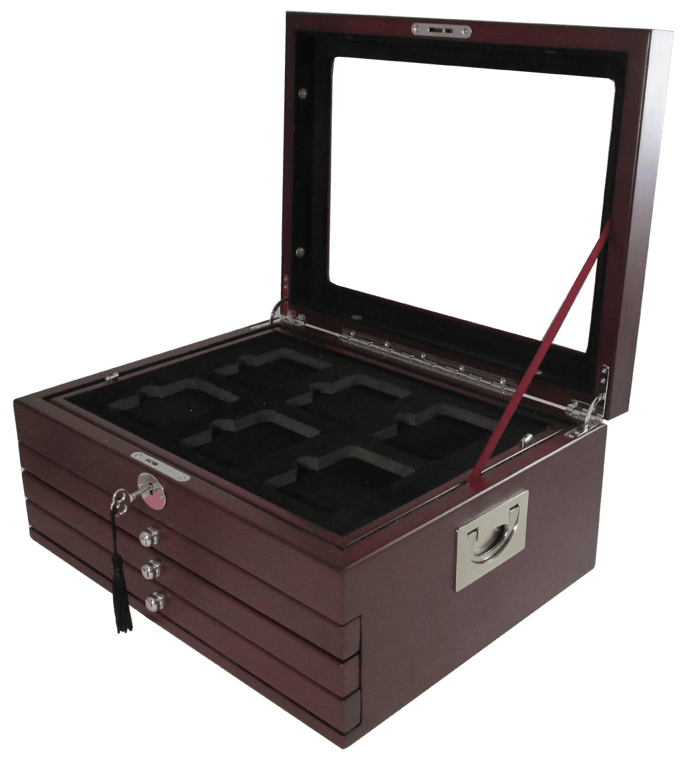 Multi-tray, Wood Deluxe Glass-top, Latch Key (24 Slabs)