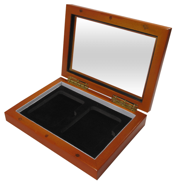 Wood Glass-Top Display Slab Box - 2 Slab Universal