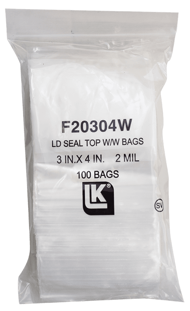 Zip Lock Bag - Write On - 3x4 (2 Mil)