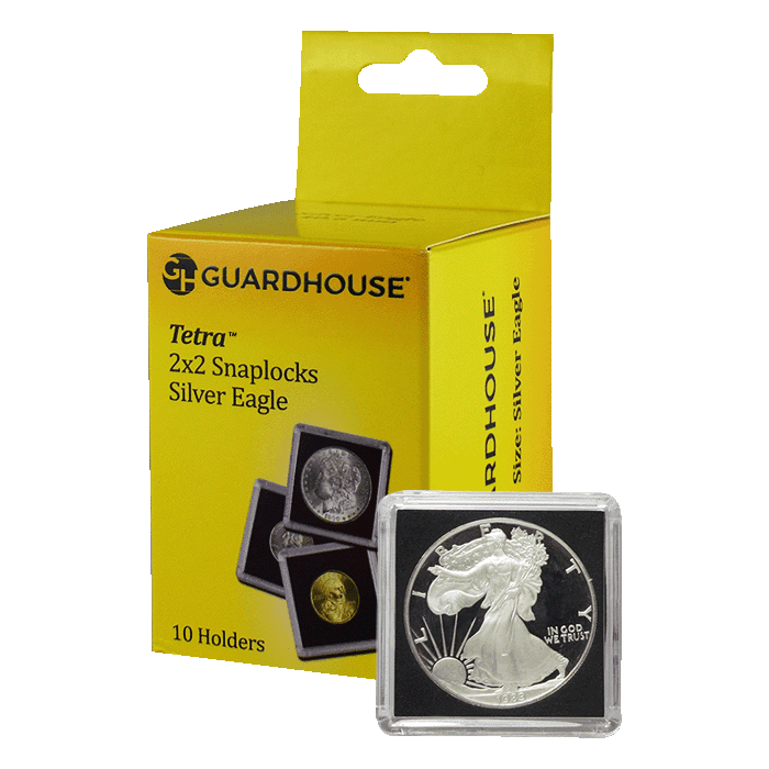 American Silver Eagle 2x2 Tetra Snaplock Coin Holder - 10 per pack