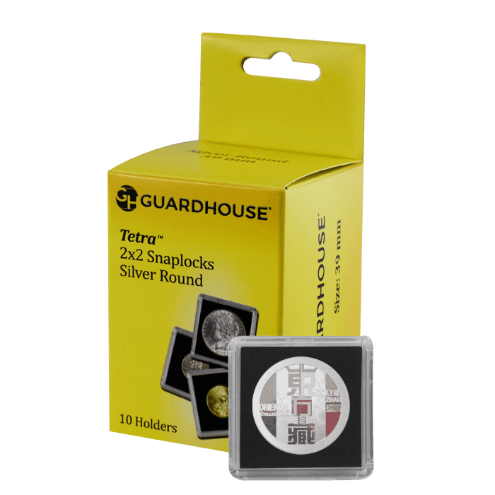 39mm Silver Round 2x2 Tetra Snaplock Coin Holder - 10 per pack
