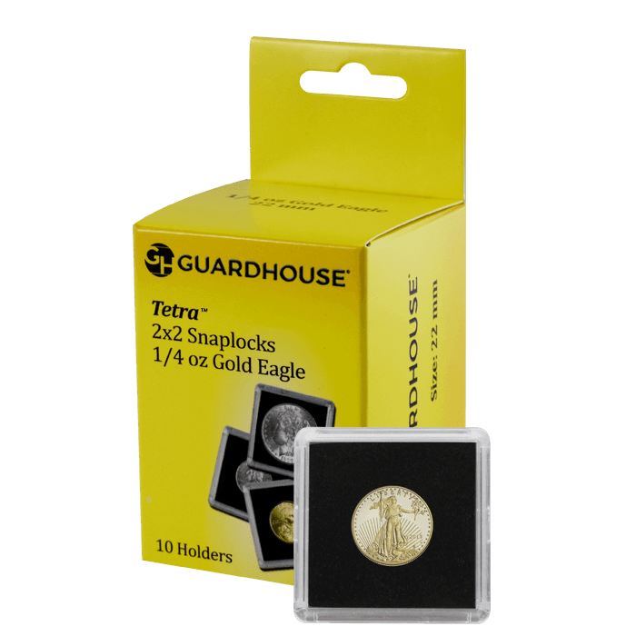 1/4 Oz American Gold Eagle 2x2 Tetra Snaplock Coin Holder - 10 per pack