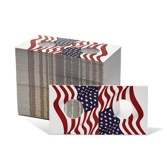 2x2 Paper Coin Holders for Cent / Nickel - American Flag