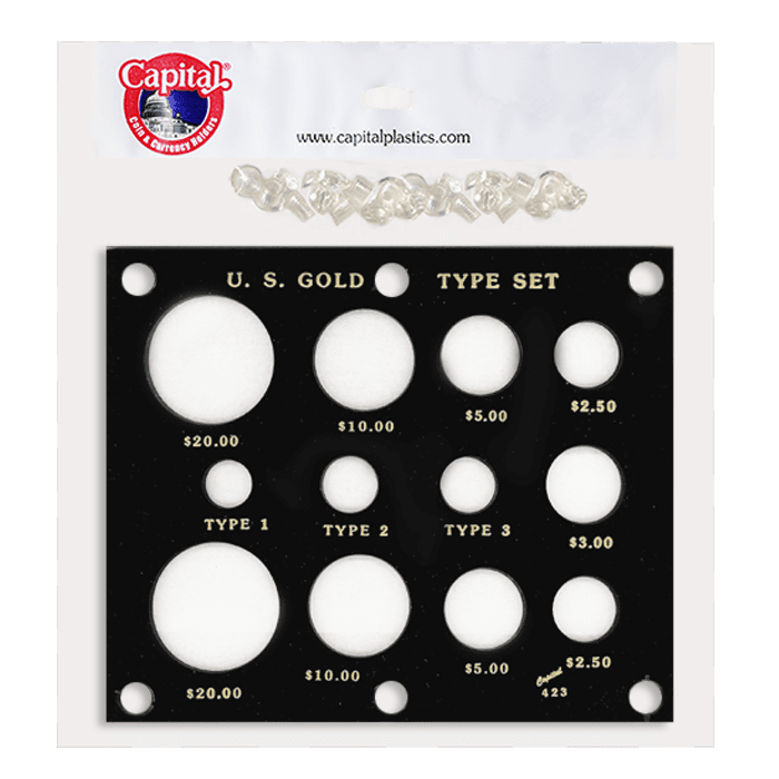 Gold Type Set Lib. 20, 10, 5, 3, 2.50, Type I,II,III