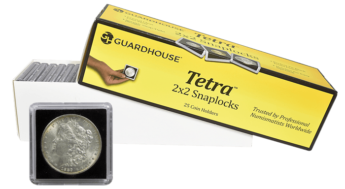 Large Dollar 2x2 Tetra Snaplock Coin Holder - 25 per pack