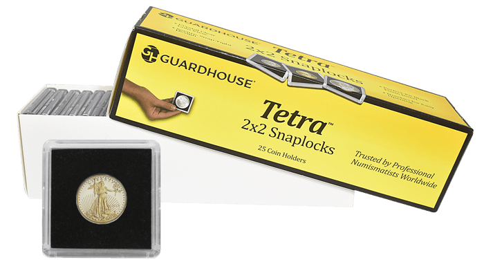 1/4 Ounce Gold Eagle 2x2 Tetra Snaplock Coin Holder - 25 per pack
