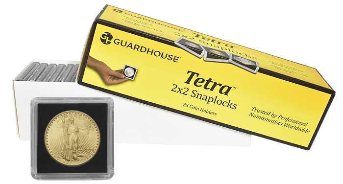 1 Ounce Gold Eagle 2x2 Tetra Snaplock Coin Holder - 25 per pack
