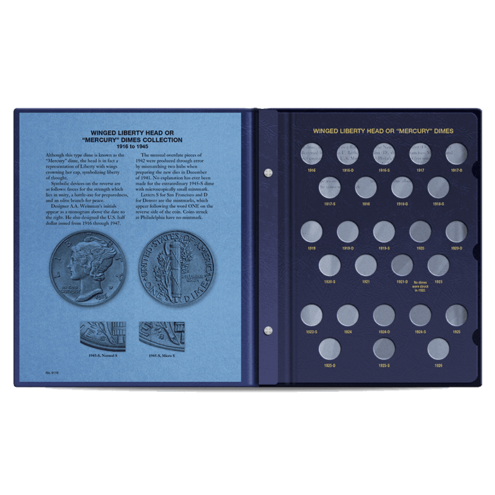 Mercury Dime Album 1916-1945 - alternate view 1