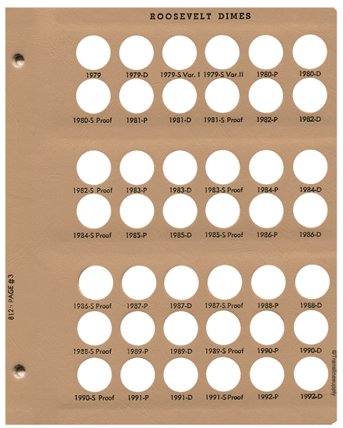 Roosevelt Dimes 1979 - 1992 Replacement Page 3