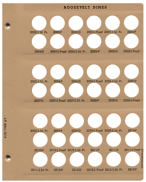 Roosevelt Dimes 2002 - 2013 with Proof Replacement Page 5