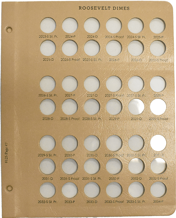 Roosevelt Dimes 2023 - 2034 with Proof Replacement Page 6