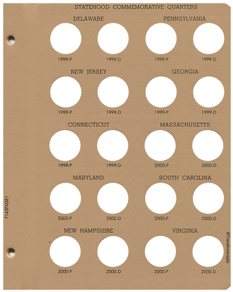 Statehood Quarters 1999-2008. P&D - alternate view 1