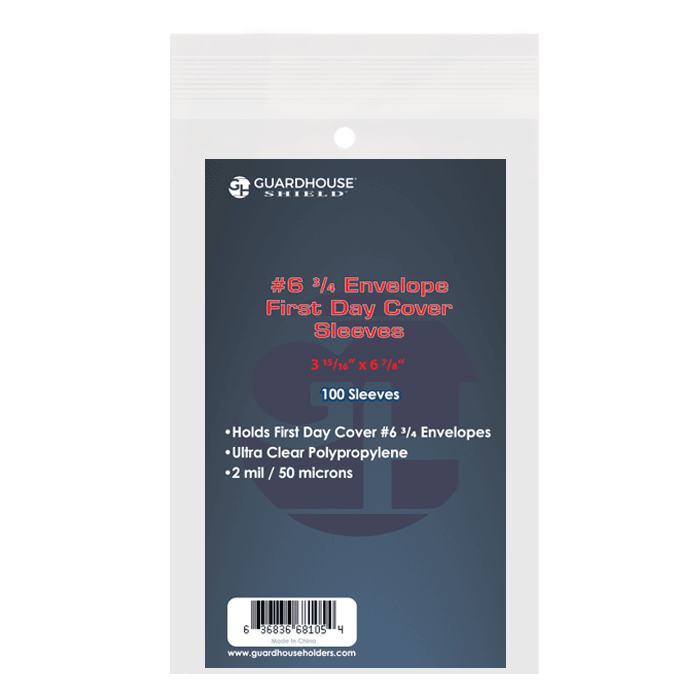 Shield Sleeve for #6 3/4 Envelope and First Day Covers