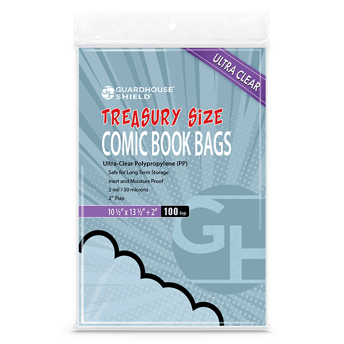 Shield Bag for Treasury Comics - 10 1/2 x 13 1/2 + 2 inch flap