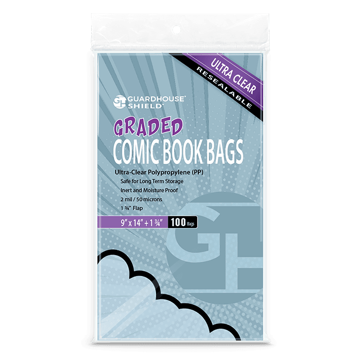 Shield Resealable Bag for Graded Comic Books - 9x14