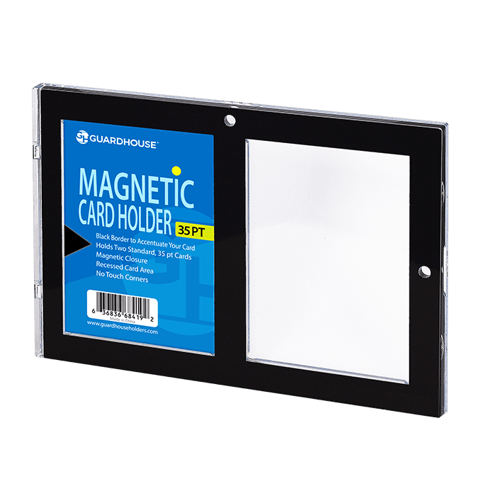 2 Card Magnetic Card Holder - Black Borders
